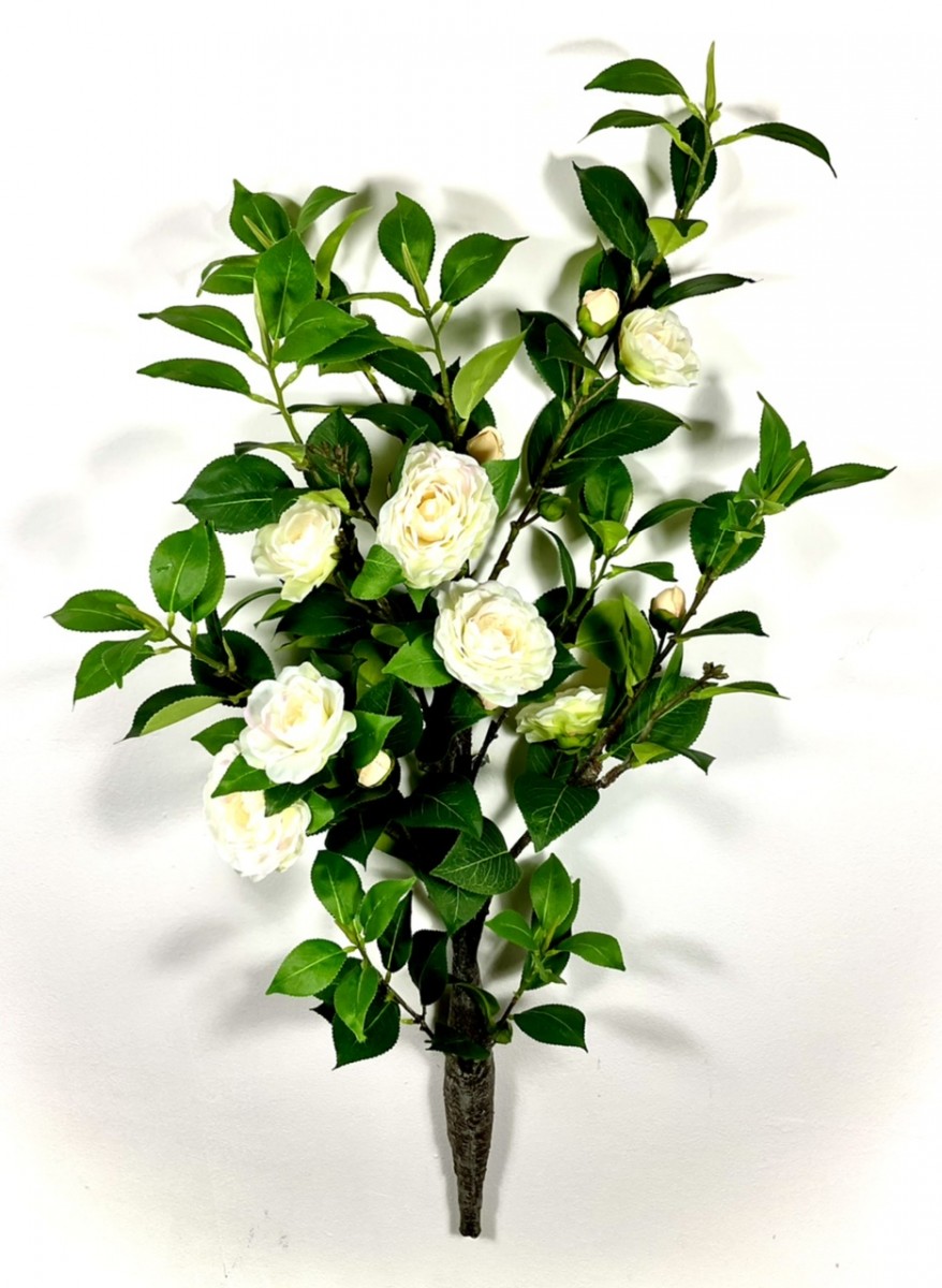 Искусственные цветы оптом Ирис | Дерево камелия средняя белая