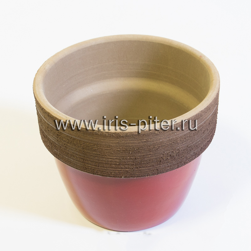Горшок керамический Италия красный глазурь 