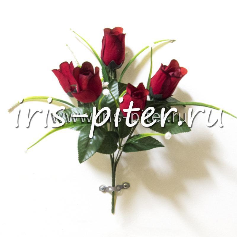 Букет роза 7г бут барх бордовая