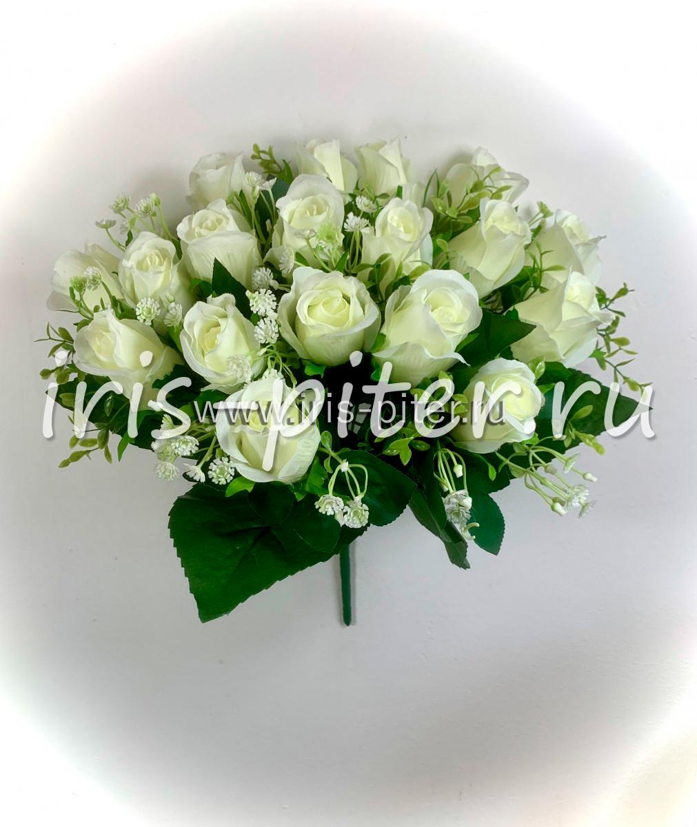 Букет роза 18г бутон четыре листа