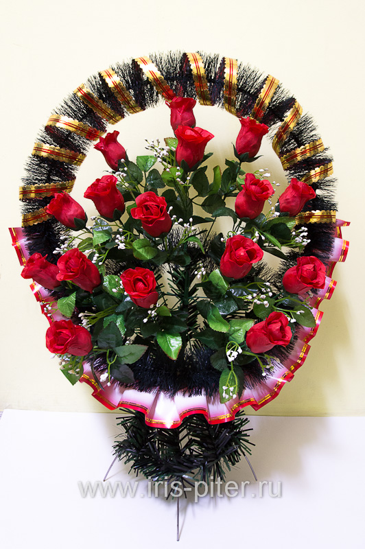 Корзина (75*50) с лилией, розой, хризантемой