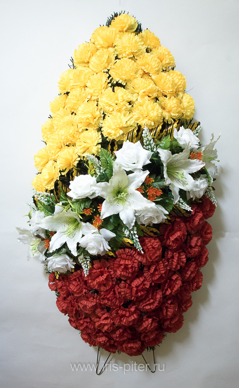 Венок большой диагональ с лентой