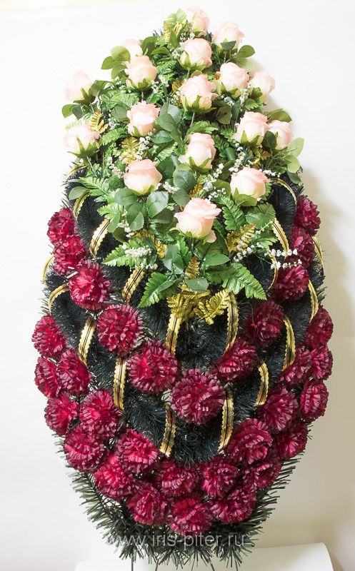 Венок большой с дорогой розой 140