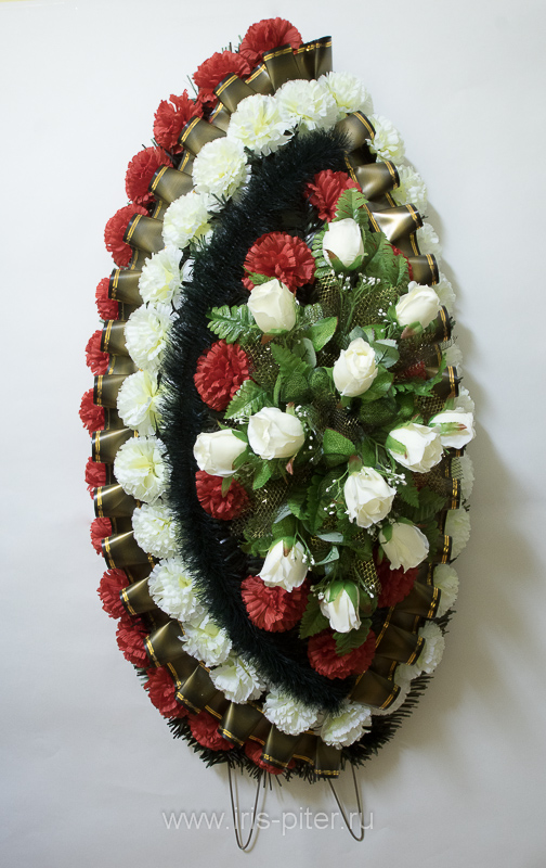 Венок большой "Салют" с полосой