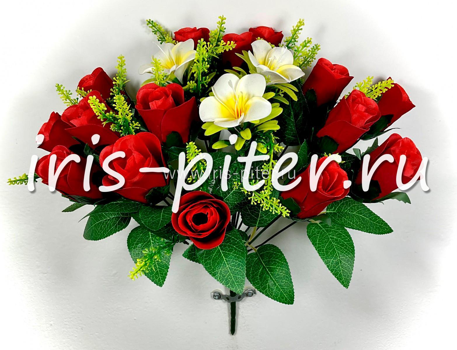 Букет роза 18г бутон барх +лилия 