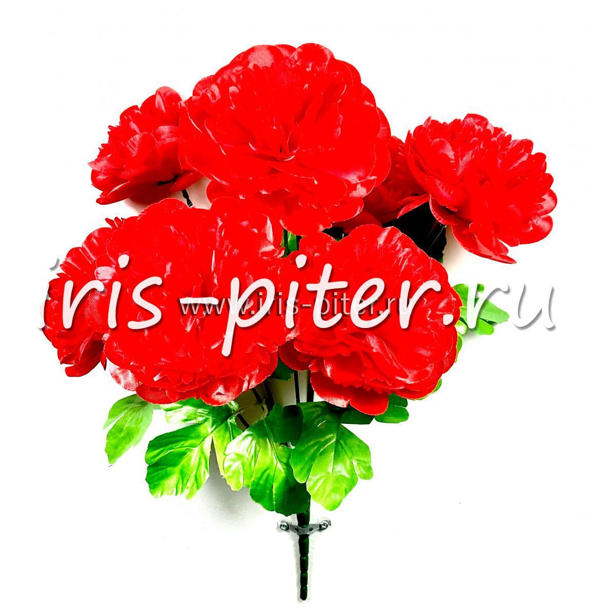 Букет пион 7г атласный 