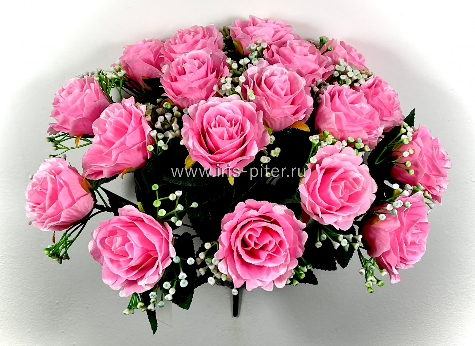 Букет роза 18г атласн с кашкой 