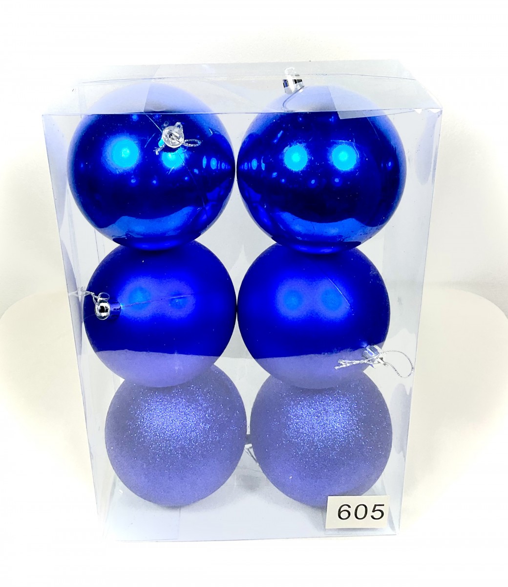 шарики 10см 6шт/уп синие