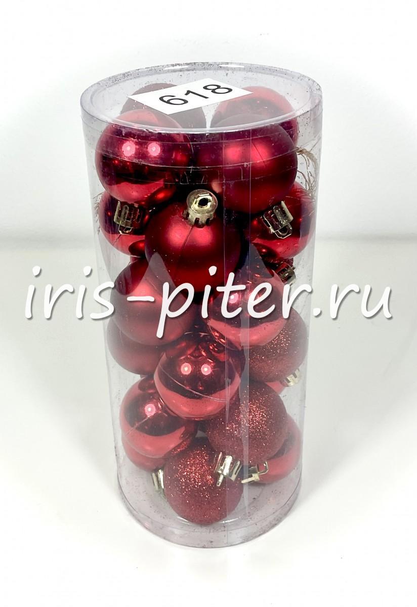 шарики 4см 24шт/уп красные