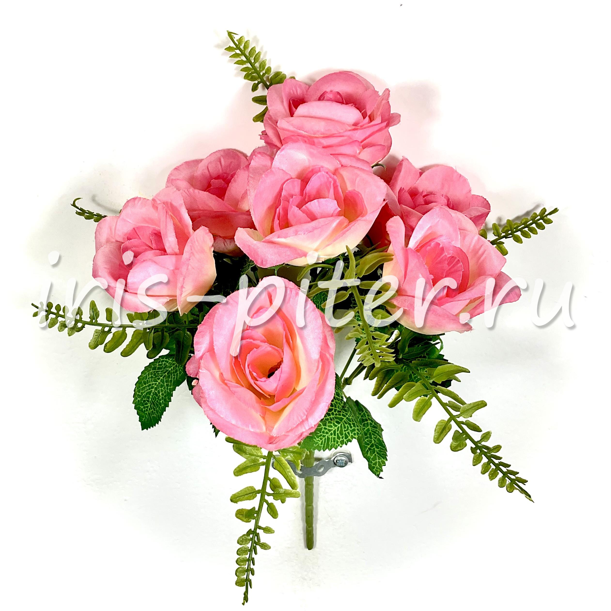 Букет роза 7г полураскрытая с папоротн