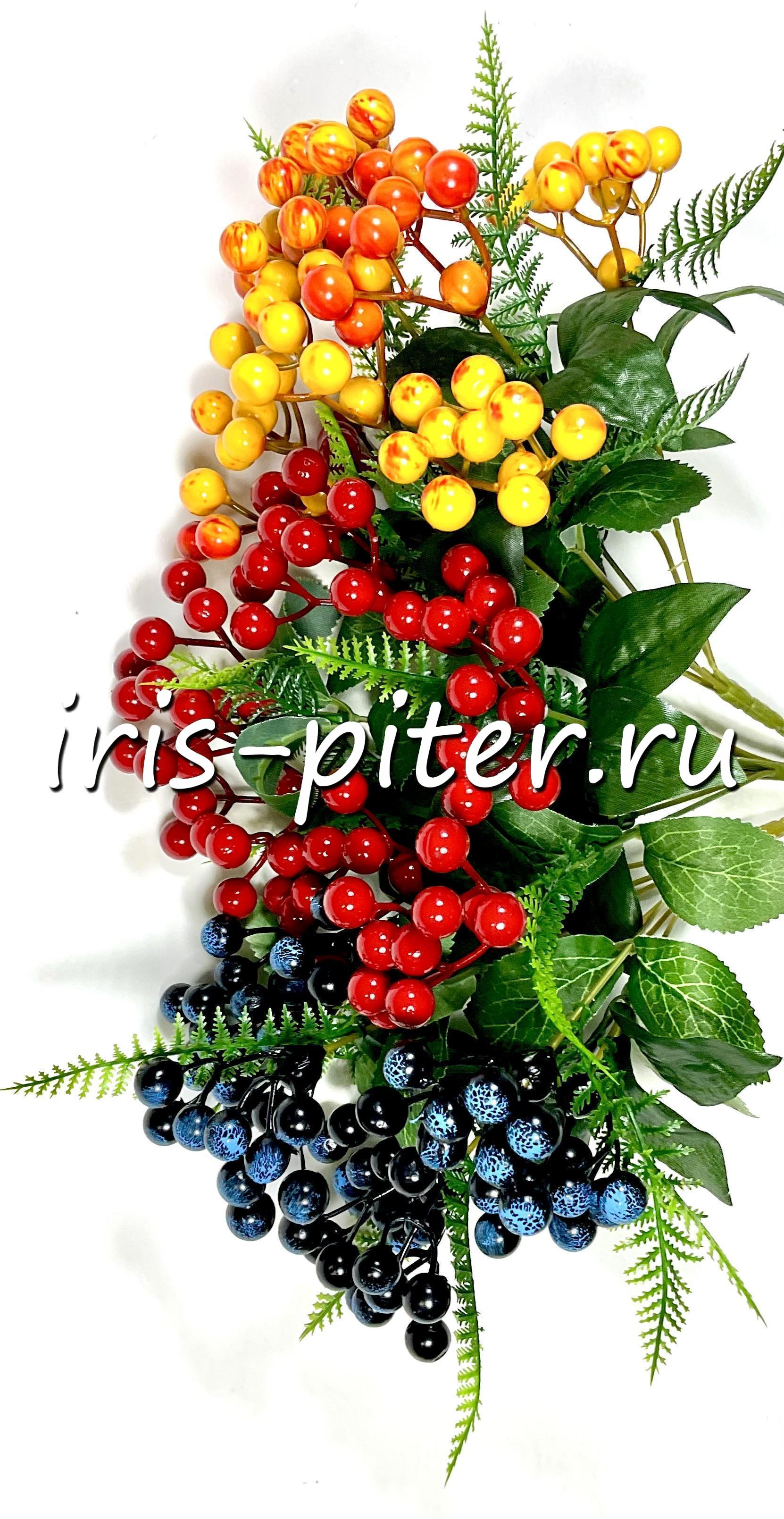 Букет ягоды 5вет рябина красные, синие, оранж