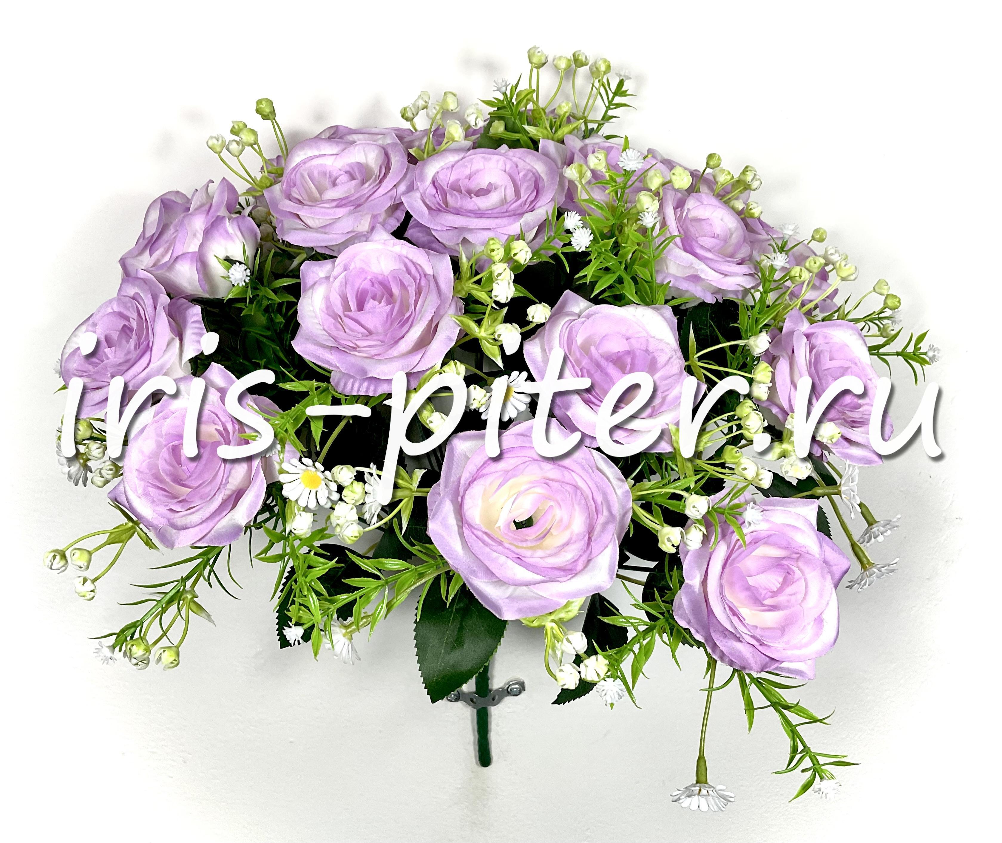 Букет роза 18г раскр с ромашкой 