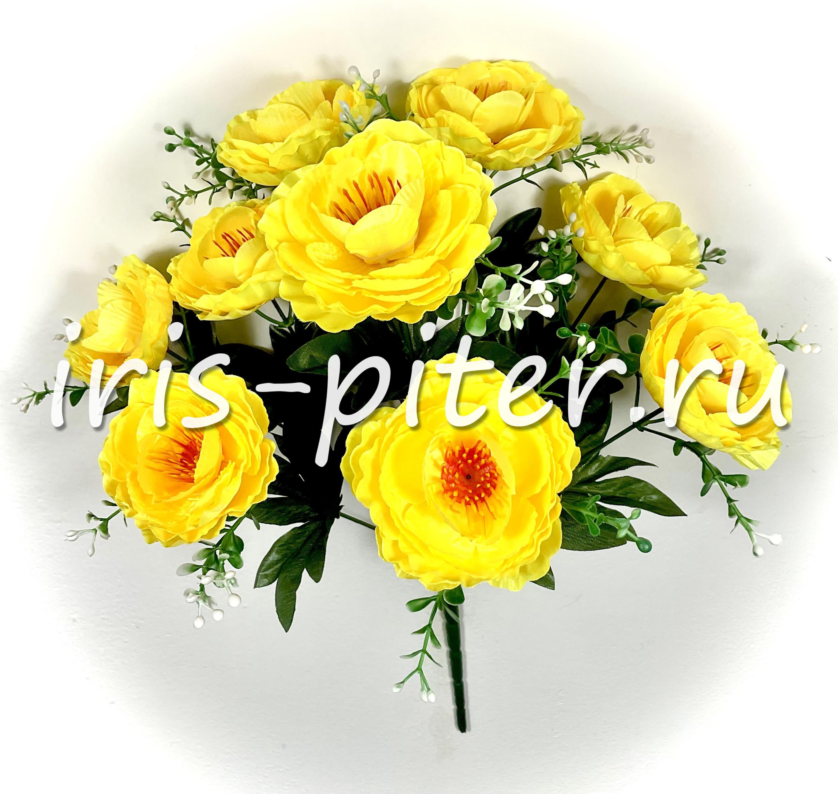 Букет камелия 9г атласная с кашкой