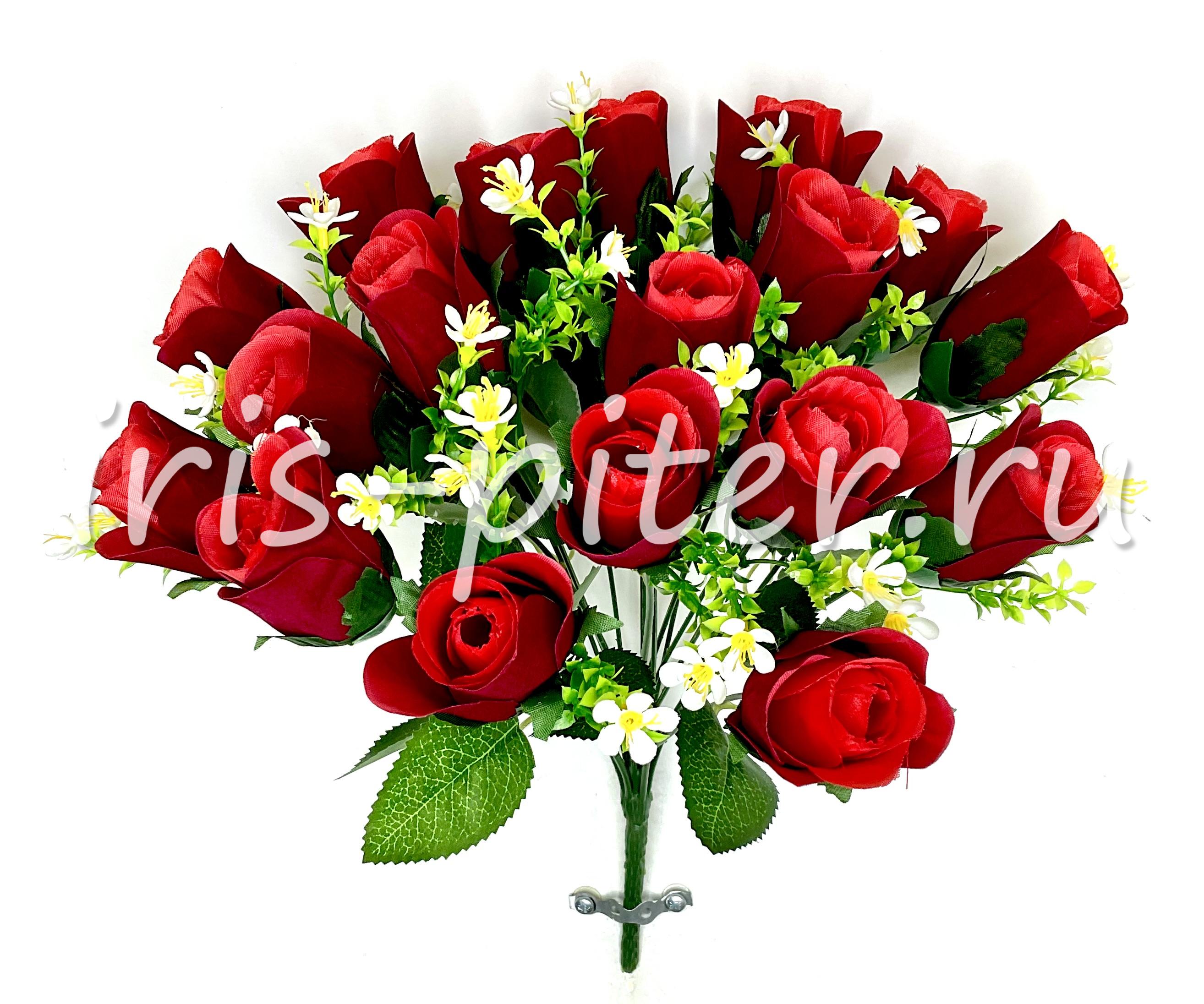 Букет роза 18г барх бут с пласт ромашкой