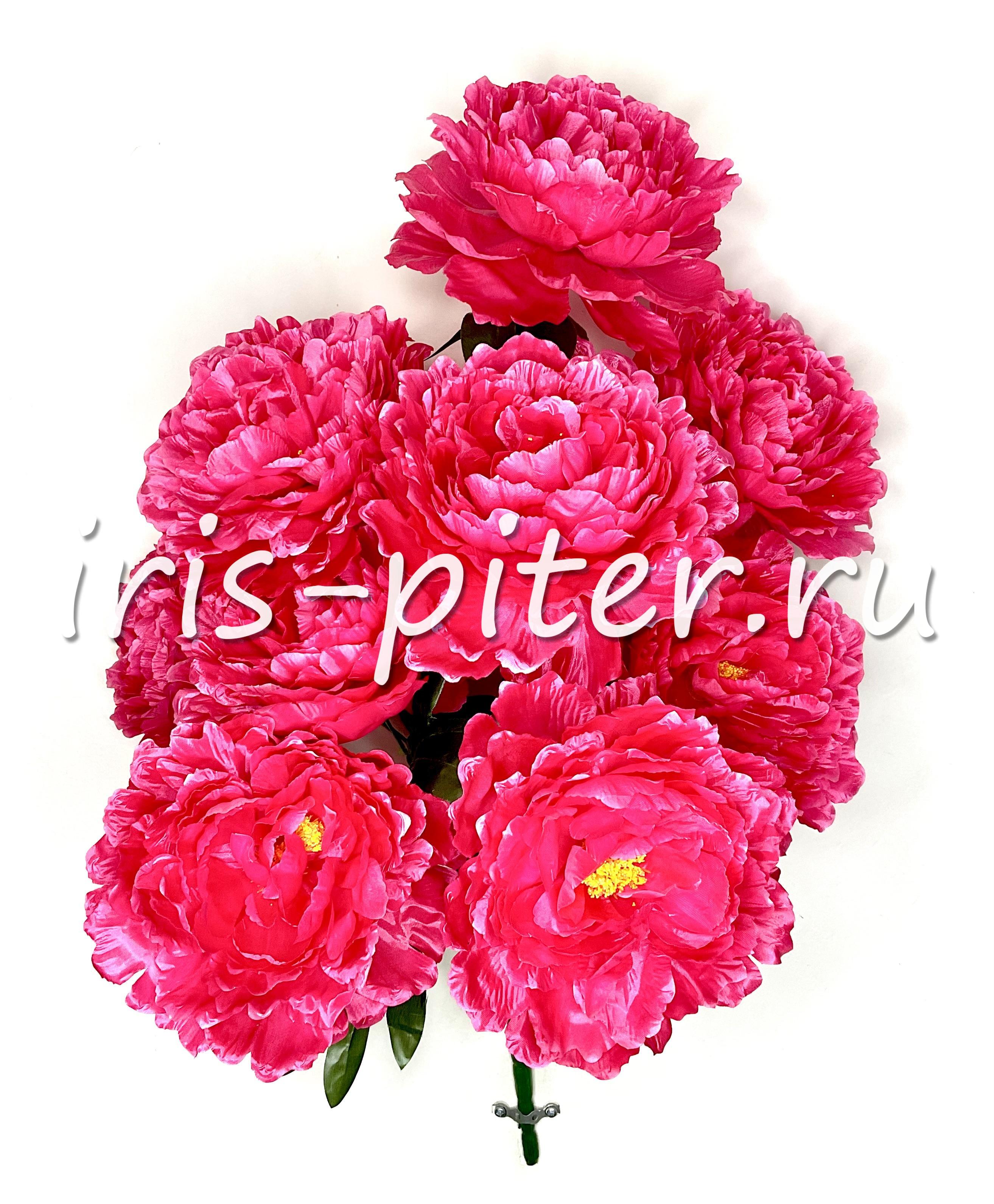 Букет пион 9г атласный 