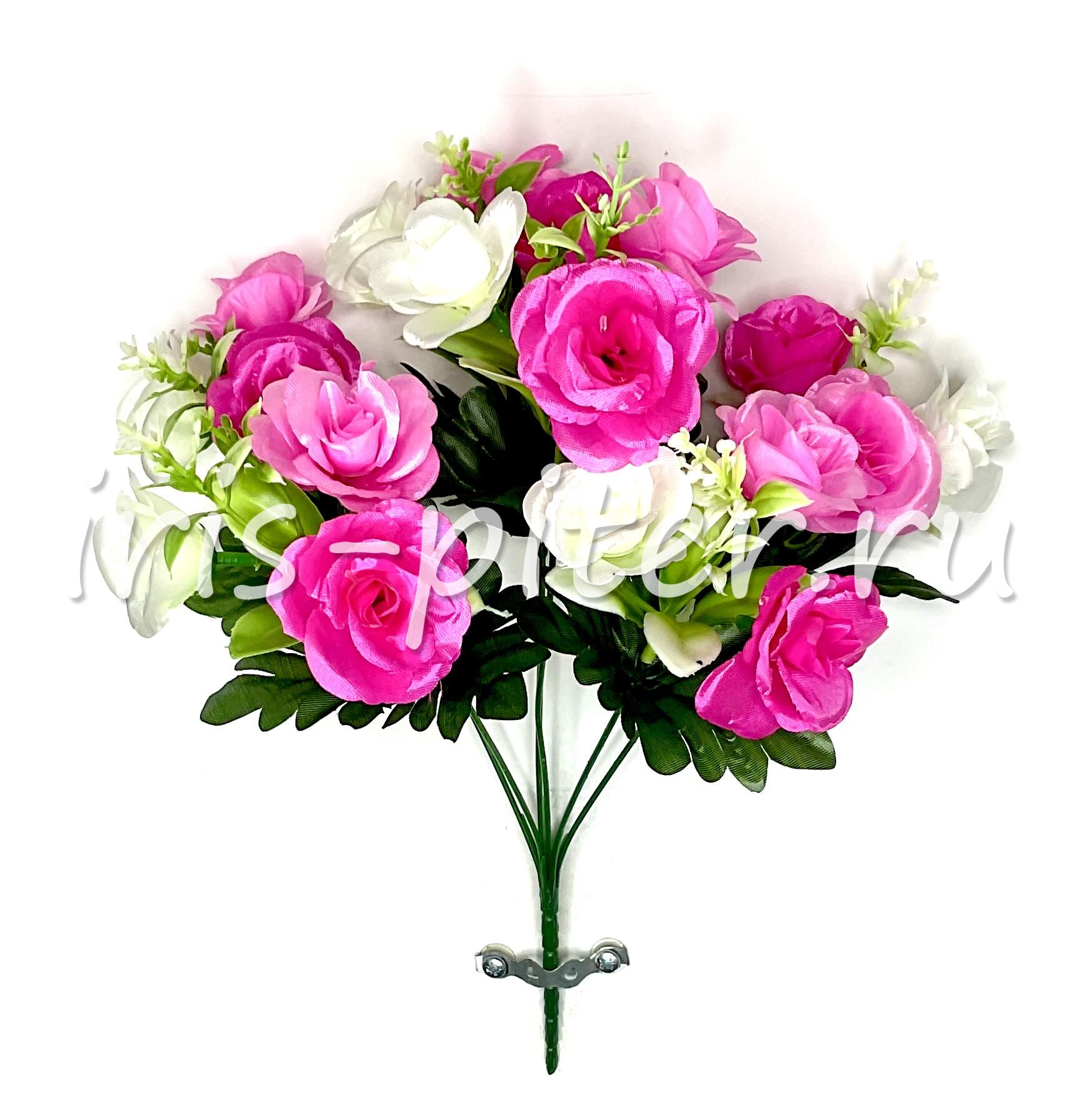 Букет роза 18г двухцветн атласная 