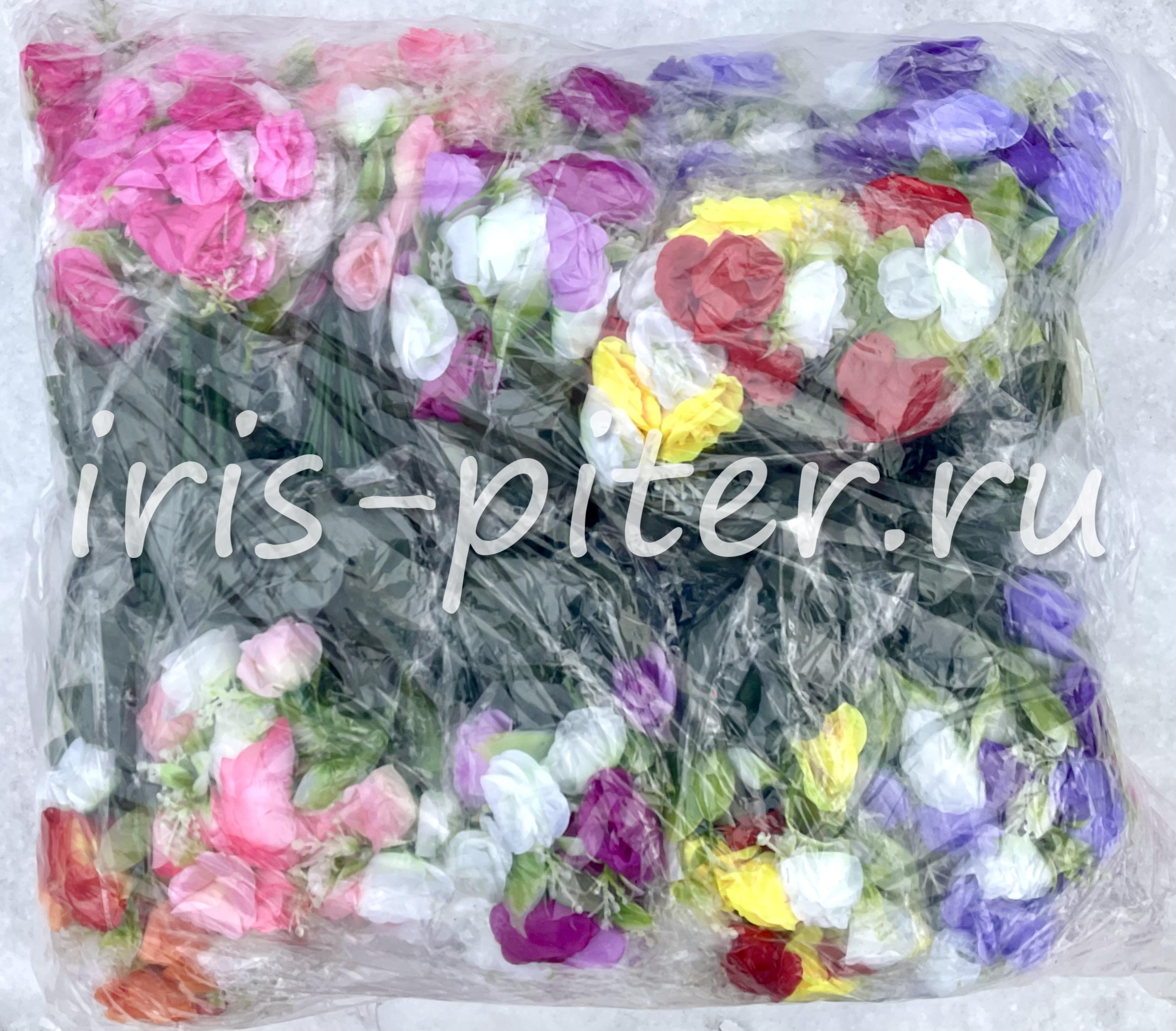 Букет роза 18г двухцветн атласная 