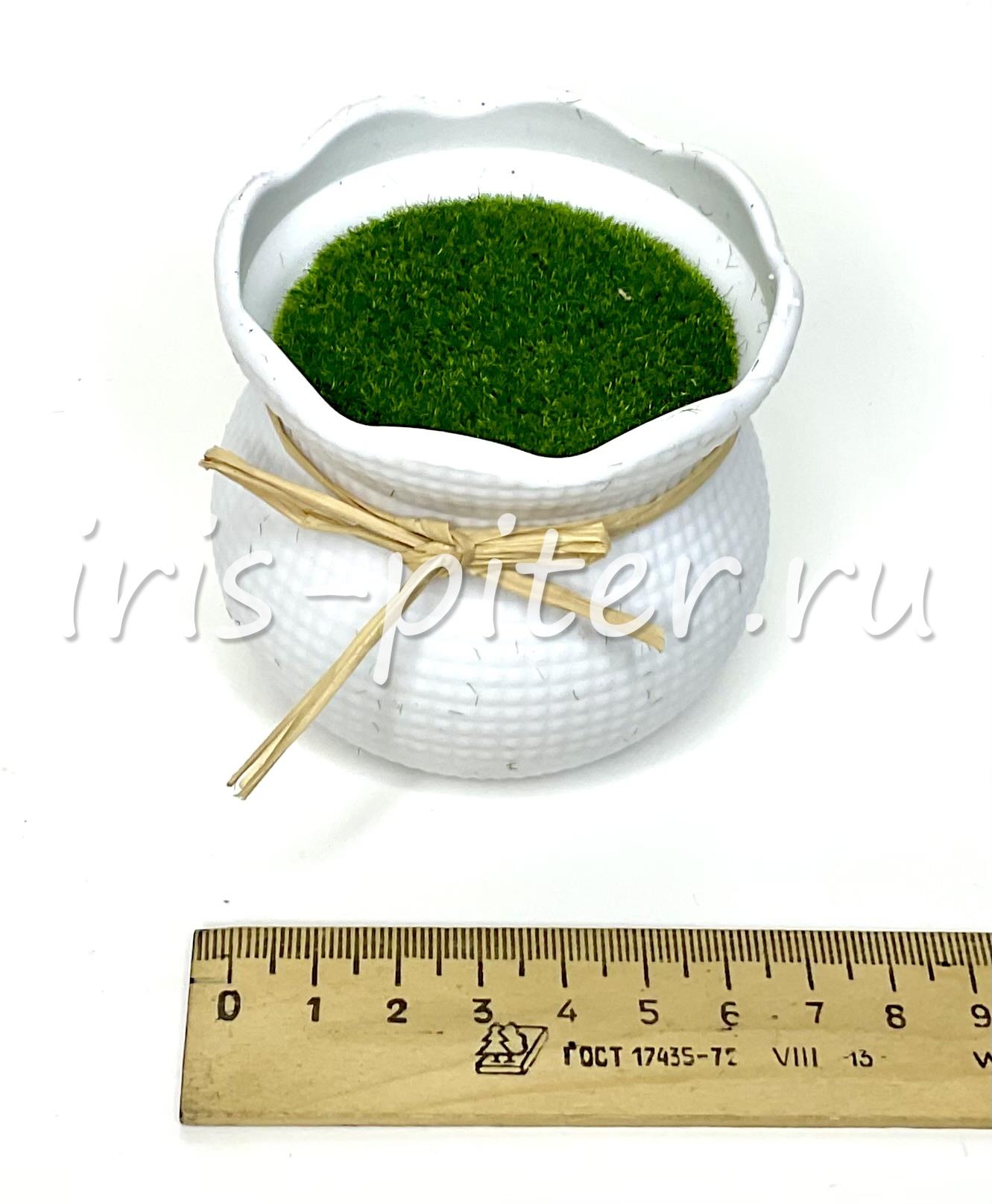 Горшок холщовый мешок с бантиком