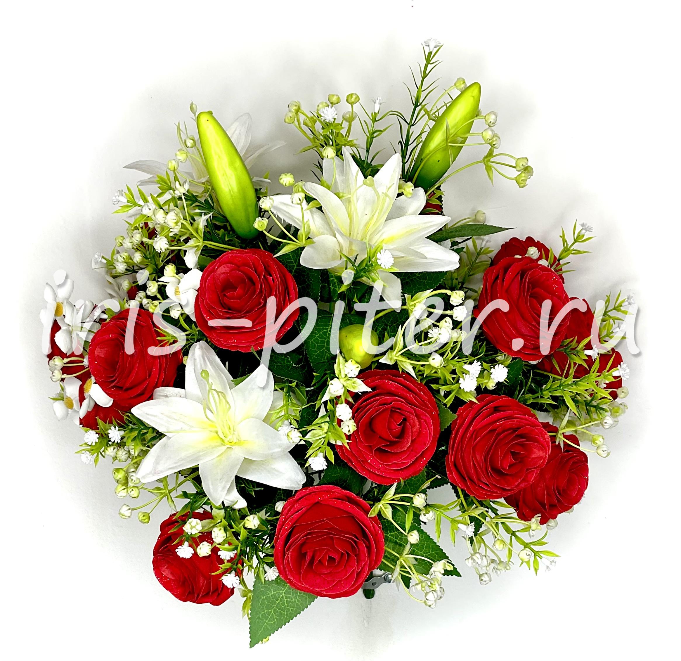 Букет роза барх+лилия 24г