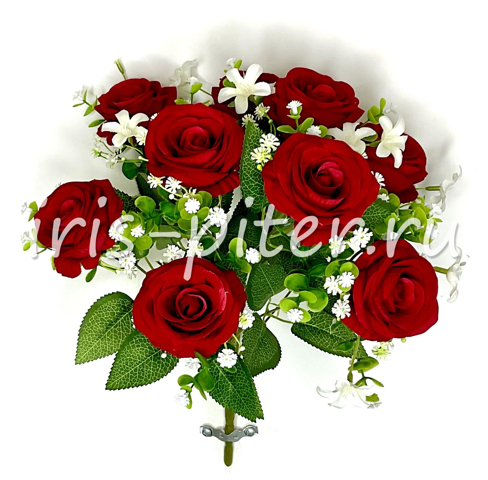 Букет роза 9г барх с лилией