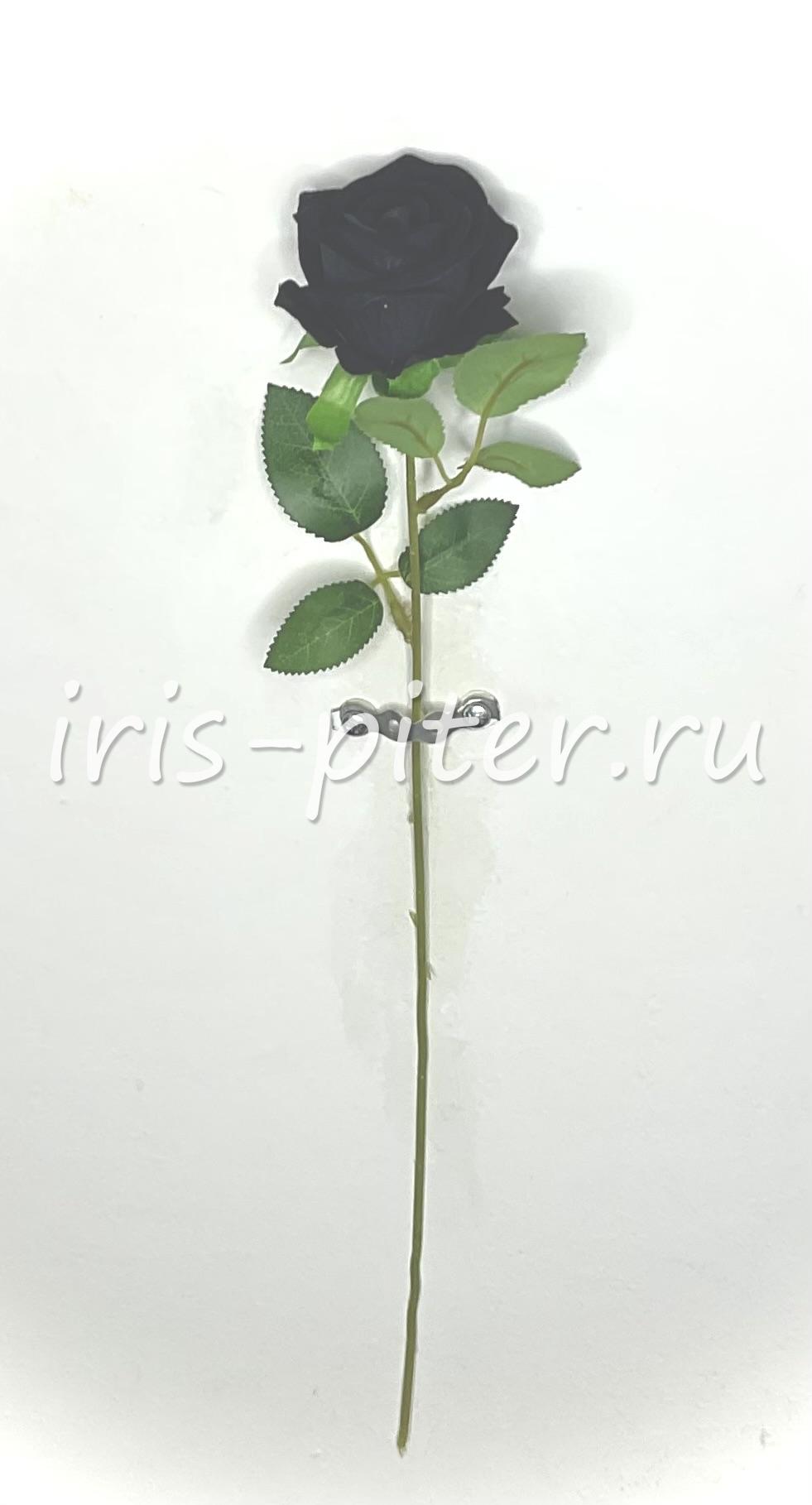 Роза одиноч бархатная черная