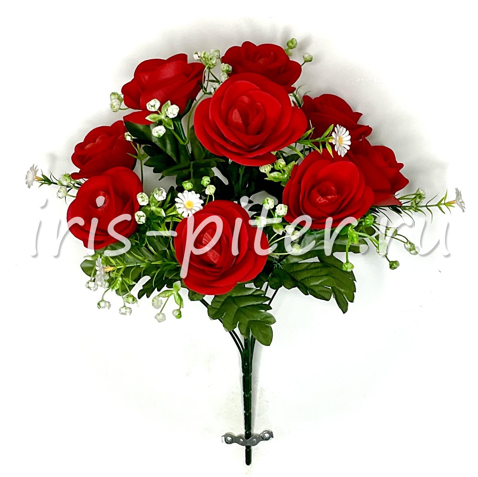 Букет Роза 9г барх с ромашкой 