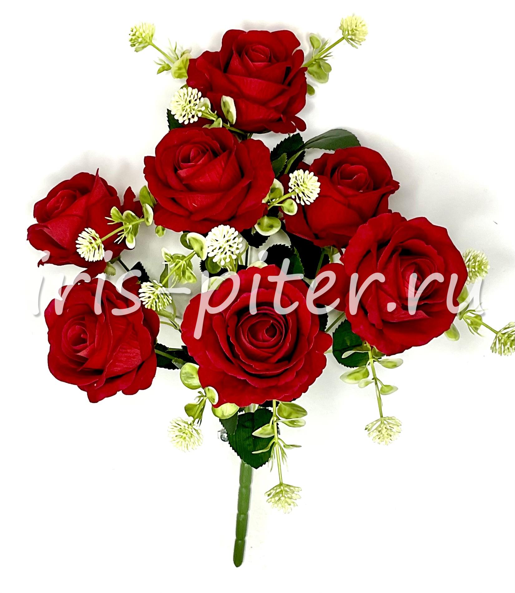 Букет Роза 7г барх полураскрытая с клевером