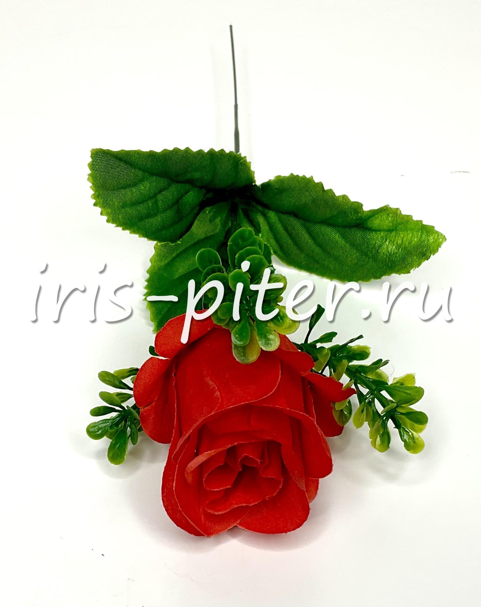 Голова розы бутон со стеблем 