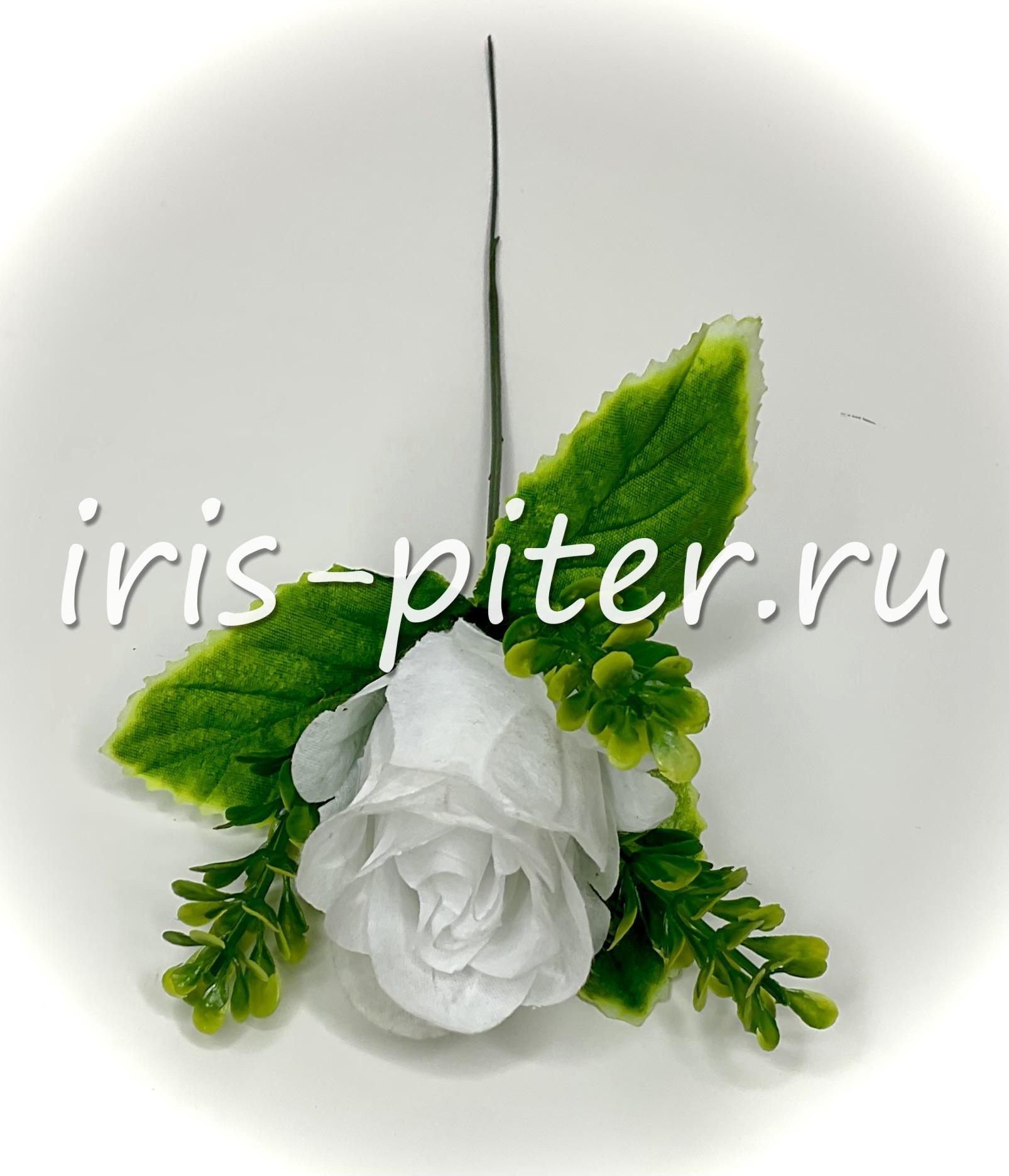 Голова розы бутон со стеблем 